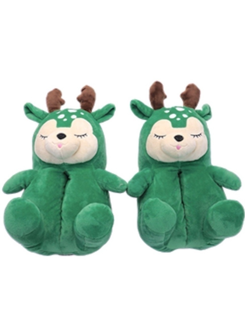 Plush Deer Antler Slippers Unisex Christmas Cozy Shoes US 6–9 Women / 5–8 Men